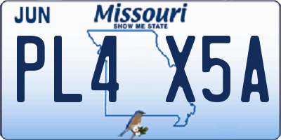 MO license plate PL4X5A
