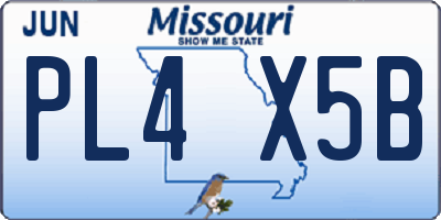 MO license plate PL4X5B
