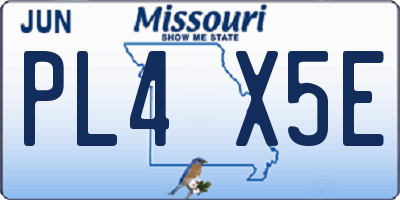MO license plate PL4X5E
