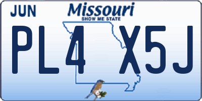 MO license plate PL4X5J