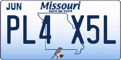 MO license plate PL4X5L