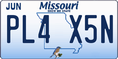 MO license plate PL4X5N