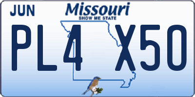 MO license plate PL4X5O