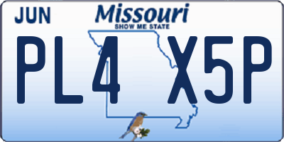 MO license plate PL4X5P
