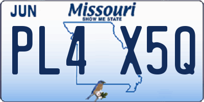 MO license plate PL4X5Q