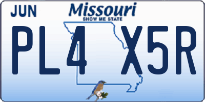 MO license plate PL4X5R