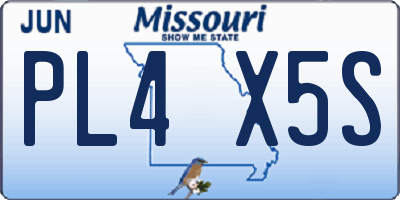 MO license plate PL4X5S