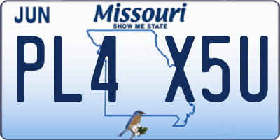 MO license plate PL4X5U