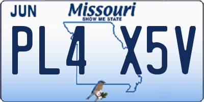 MO license plate PL4X5V