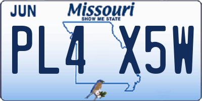 MO license plate PL4X5W