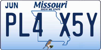 MO license plate PL4X5Y