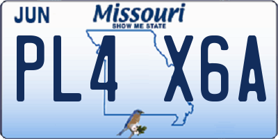 MO license plate PL4X6A