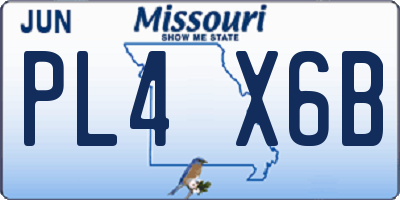 MO license plate PL4X6B