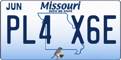 MO license plate PL4X6E