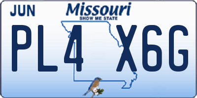 MO license plate PL4X6G