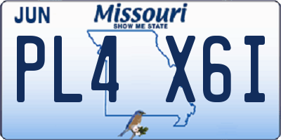 MO license plate PL4X6I