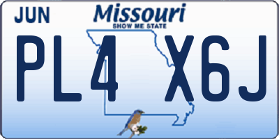 MO license plate PL4X6J