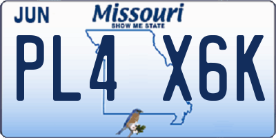 MO license plate PL4X6K