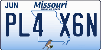 MO license plate PL4X6N