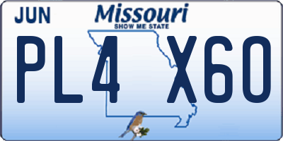 MO license plate PL4X6O