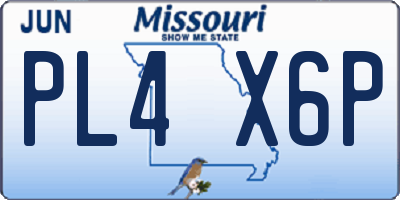 MO license plate PL4X6P