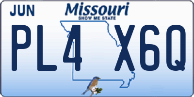 MO license plate PL4X6Q