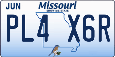 MO license plate PL4X6R