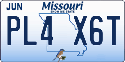 MO license plate PL4X6T