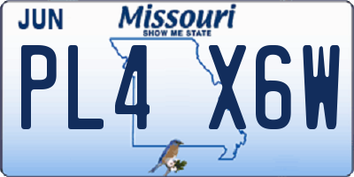 MO license plate PL4X6W
