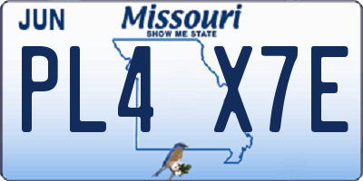 MO license plate PL4X7E