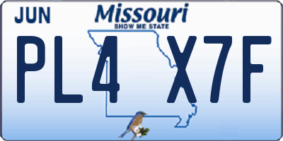 MO license plate PL4X7F