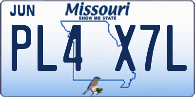 MO license plate PL4X7L