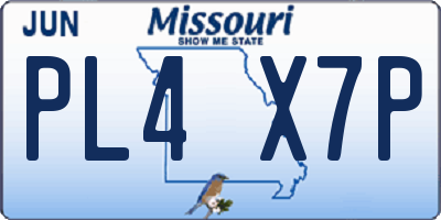 MO license plate PL4X7P