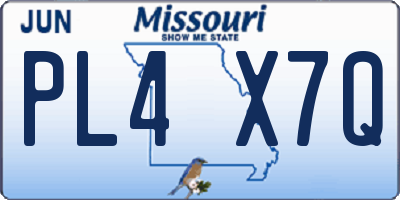 MO license plate PL4X7Q