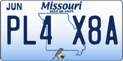 MO license plate PL4X8A