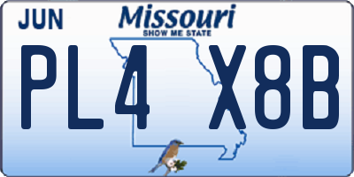 MO license plate PL4X8B