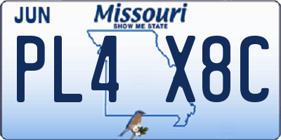 MO license plate PL4X8C