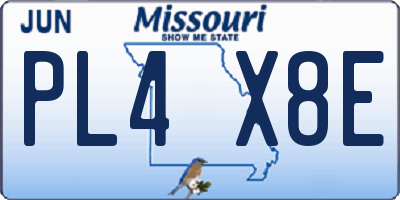 MO license plate PL4X8E