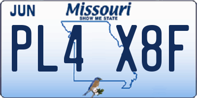 MO license plate PL4X8F