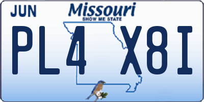MO license plate PL4X8I