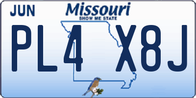 MO license plate PL4X8J