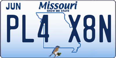 MO license plate PL4X8N