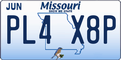MO license plate PL4X8P