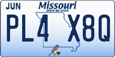 MO license plate PL4X8Q