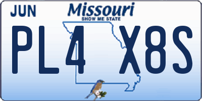 MO license plate PL4X8S