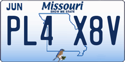 MO license plate PL4X8V