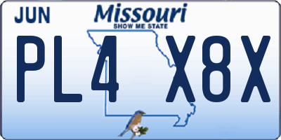 MO license plate PL4X8X