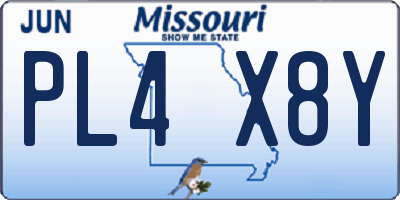 MO license plate PL4X8Y
