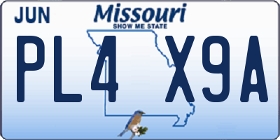 MO license plate PL4X9A