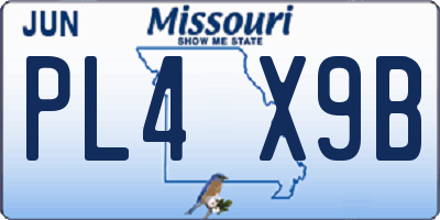 MO license plate PL4X9B